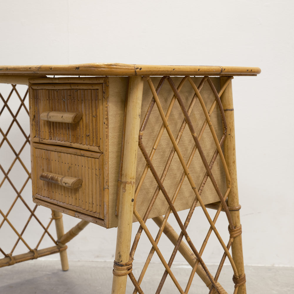 Vintage Rattan Desk